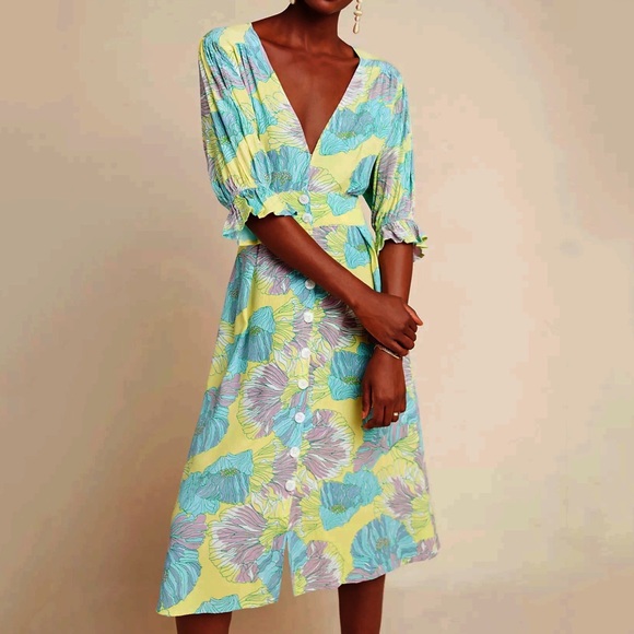 Anthropologie Faithfull Lera Midi Dress - Picture 6 of 7